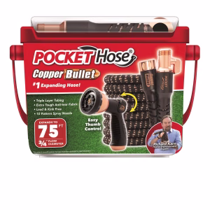 Pocket Hose Copper Bullet 3/4 in. D X 75 ft. L Medium Duty Expandable Flexible Garden Hose