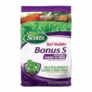 Scotts Turf Builder Bonus S Weed & Feed Southern Lawn Food For Multiple Grass Types 10000 sq ft