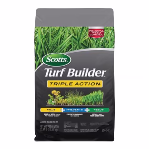 Scotts Turf Builder Triple Action Weed & Feed Lawn Fertilizer For Multiple Grass Types 12000 sq ft