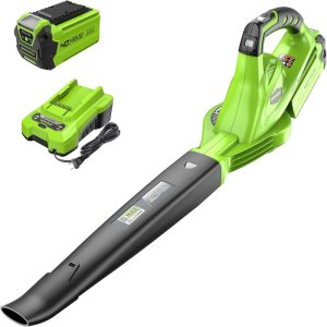 Greenworks 40V Leaf Blower/Sweeper, 150 MPH / 135 CFM, Lightweight, Quiet, with 2.0 Ah Battery and Charger