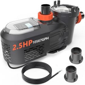 Variable Speed Pool Pump Inground, 2.5HP, 10567GPH High Flow Energy Efficient Pool Pump for Above Ground Pool