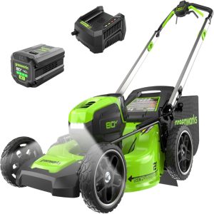 Greenworks 80V 21" Self-Propelled Cordless Lawn Mower – Brushless Motor, LED Lights, 4.0Ah Battery & Rapid Charger