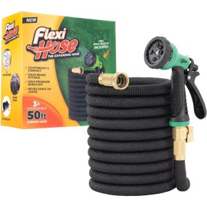 Flexi Hose Expandable Garden Hose with 8 Function Nozzle, 50FT