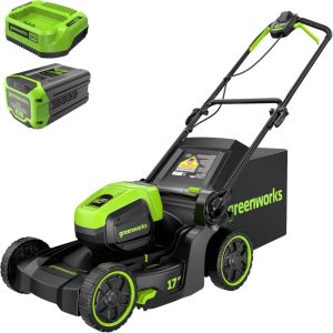 Greenworks 60V 17" Brushless Cordless Push Lawn Mower, 2-in-1 Mulching/Bagging, 4.0Ah Battery and 3A Charger