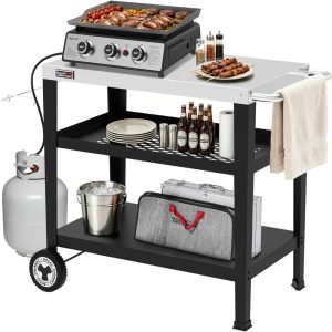 Royal Gourmet PC3404S Rolling Dining Table with Trash Bag Holder