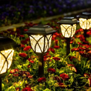 GIGALUMI 6 Pack Solar Lights Outdoor Waterproof