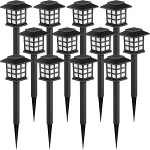 GIGALUMI Solar Outdoor Lights,12 Pack LED Solar Lights Outdoor Waterproof