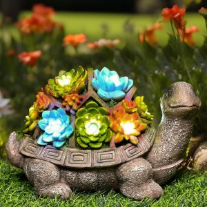 GIGALUMI Solar Garden Statues Turtle Figurine