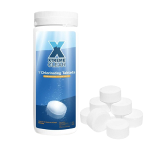 XtremeClear 1" Chlorine Tabs Swimming Pool Hot Tub & Spa Eliminate Bacteria & Algae Sanitizer Makes Water Clean & Crystal Clear Slow Dissolving 1.5lbs